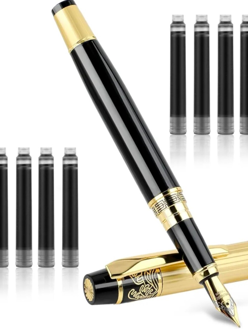 Black & Gold Metallic Fountain Pen